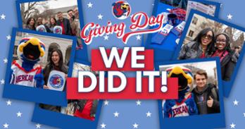 Giving Day photo collage with the words "We Did It."