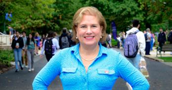 Patty Caballero on campus at AU