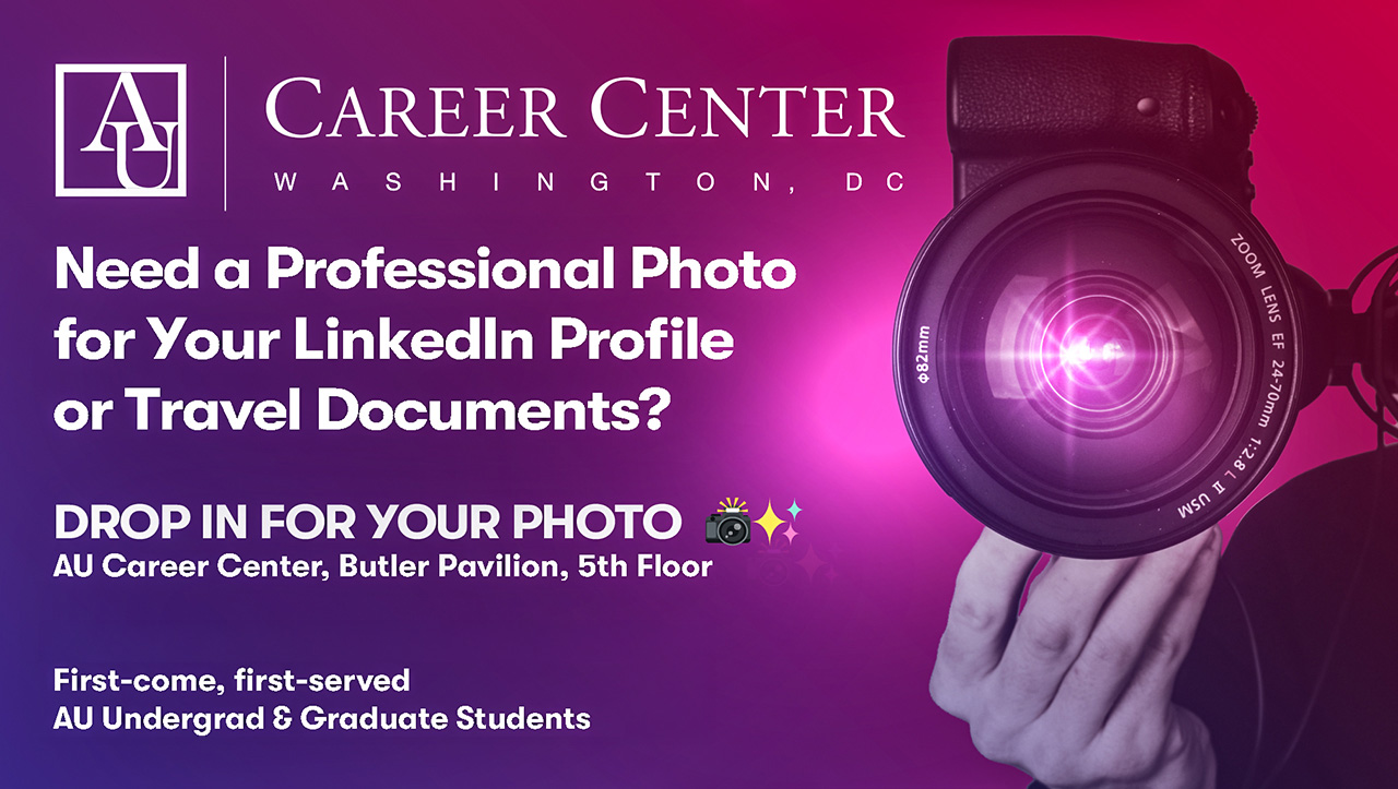 Professional Photo Drop-In in AU Career Center