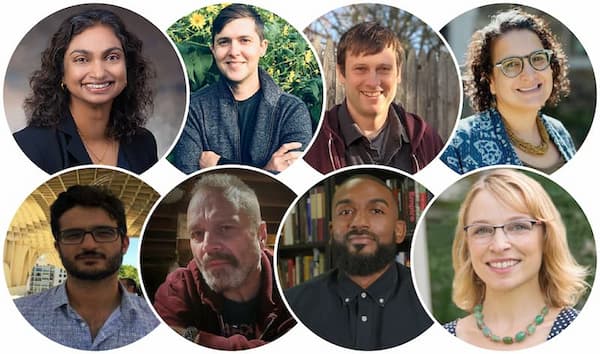 Professors Thurka Sangaramoorthy, Zoltán Glück, Chuck Sturtevant, Manissa Maharawal, Mubbashir Rizvi, Daniel Sayers, Orisanmi Burton, and C. Anne Claus