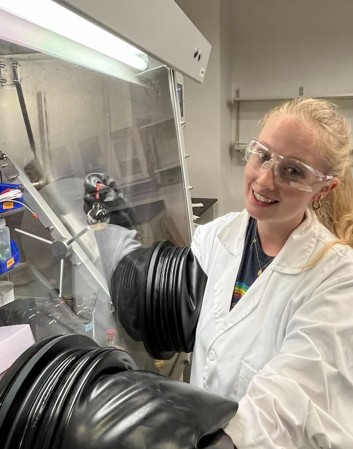 Kelsey Kirsch in the lab.