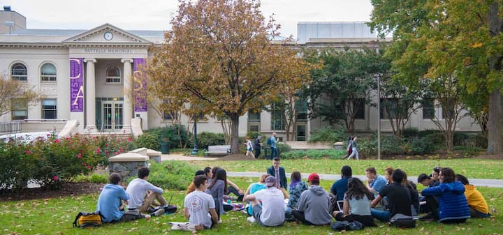 Philosophy professor Zurn teaching class on the Quad.