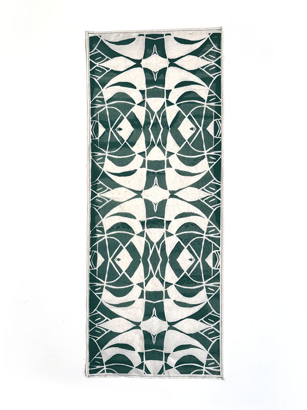 Michael Dodson, Untitled, 2025. Screenprint on cotton, 29 x 11.5 in.