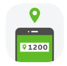 Mobile phone with code onscreen.