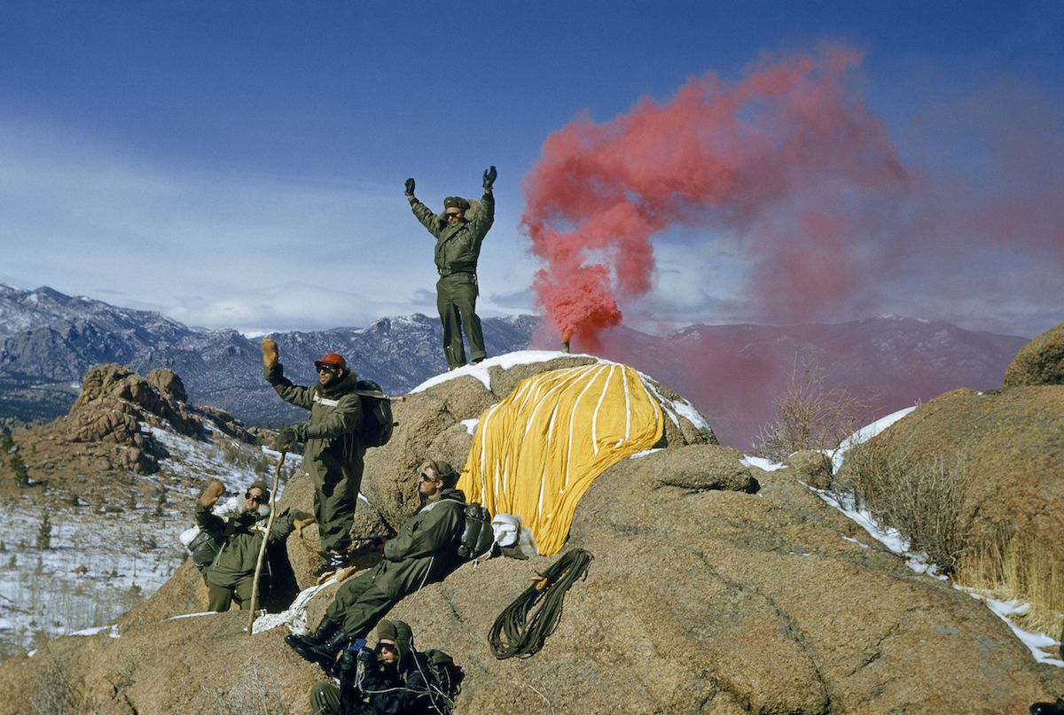 Men on top of a mountain