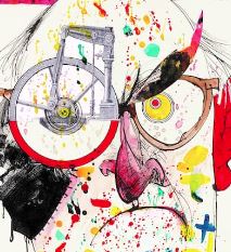 Abstracted self portrait of Ralph Steadman