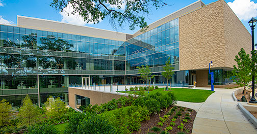 Hall of Science entry and garden.