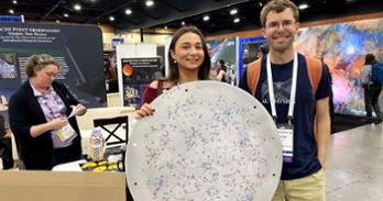 Simona Sotiri and Professor Johannes Ulf Lange with Sloan Digital Sky Survey plate
