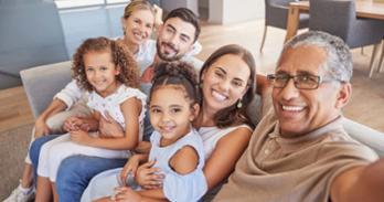 Selfie of multigenerational family