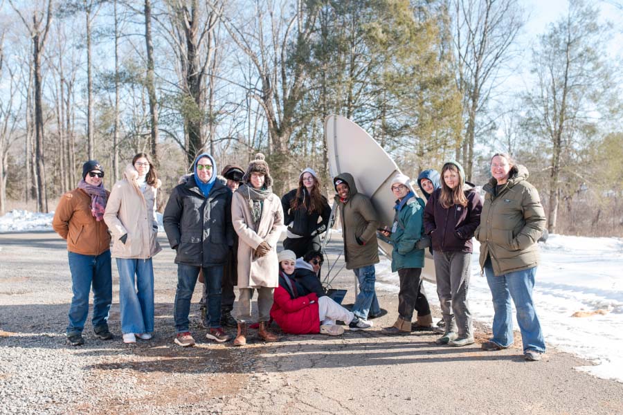AU student team, working to track radio signals from Artemis II. Photo by Nikolai Roster. 