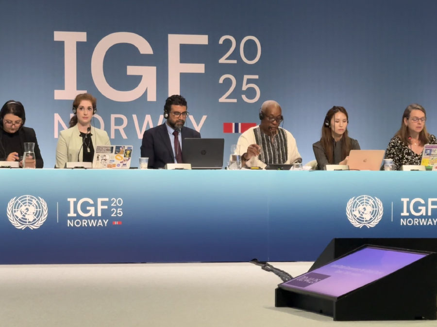 Horne (second from left) presenting at the UN forum in Oslo 