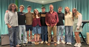 Graduating AU Songwriters’ Hub students with Professor Matthew Brown.