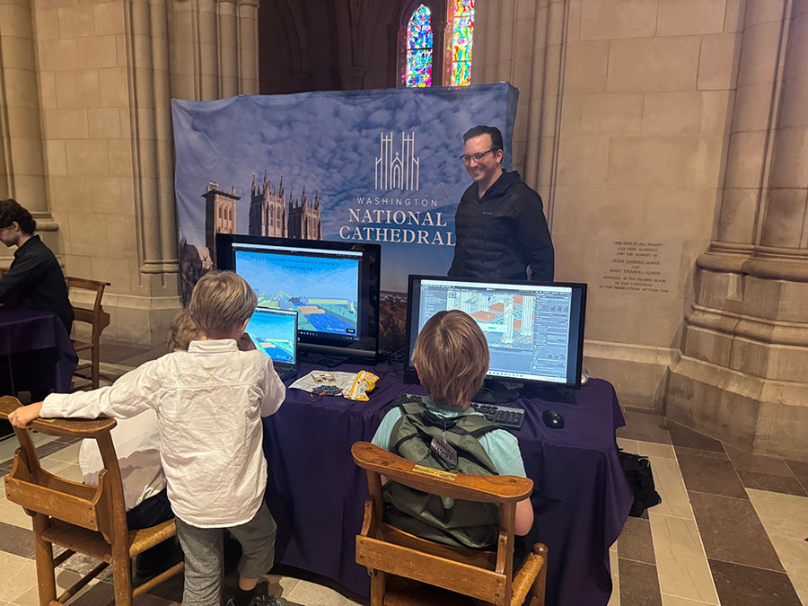 Children playing National Cathedral Game at the National Cathedral
