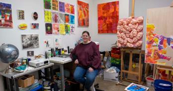 Julia Fouser in studio. Photo credit: Lia Latty