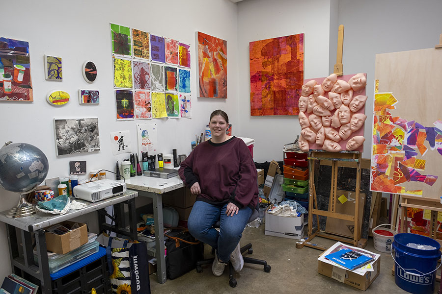 Julia Fouser in studio. Photo credit: Lia Latty