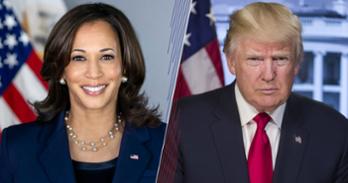 Vice President Kamala Harris opposite former President Donald Trump