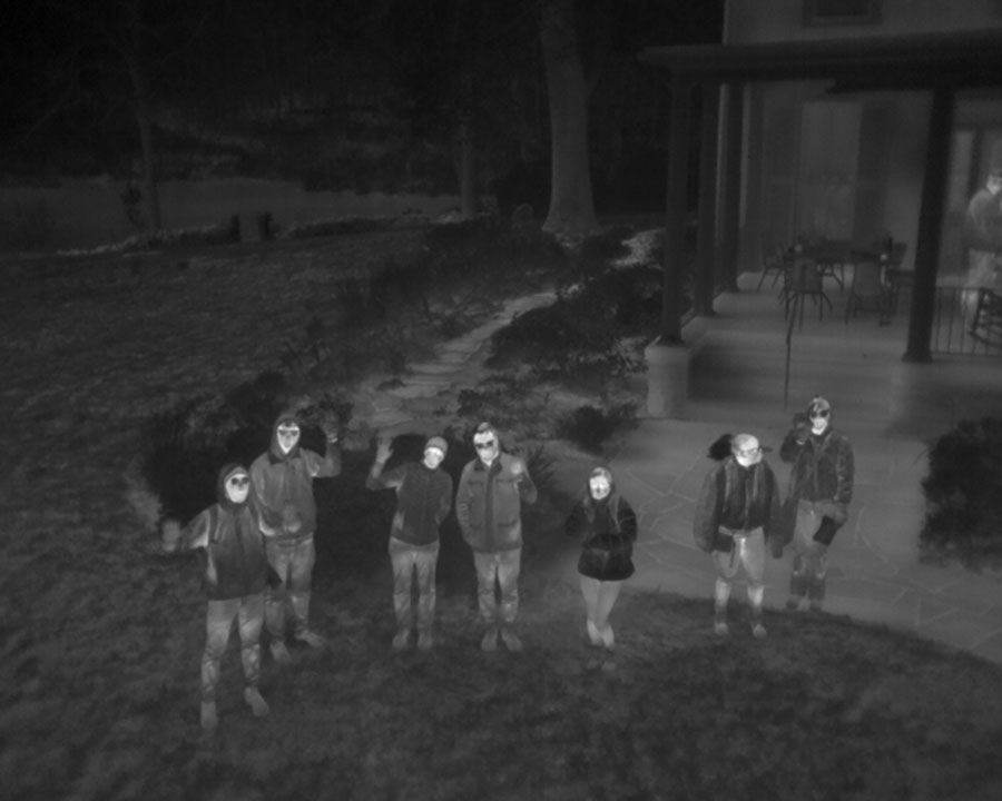 Black-and-white image of students 
