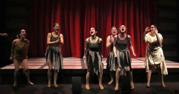 Dance Nation at AU, featuring Roberts (third from left). Directed by Tara Giordano. Photo credit: Elena Zimmerman.