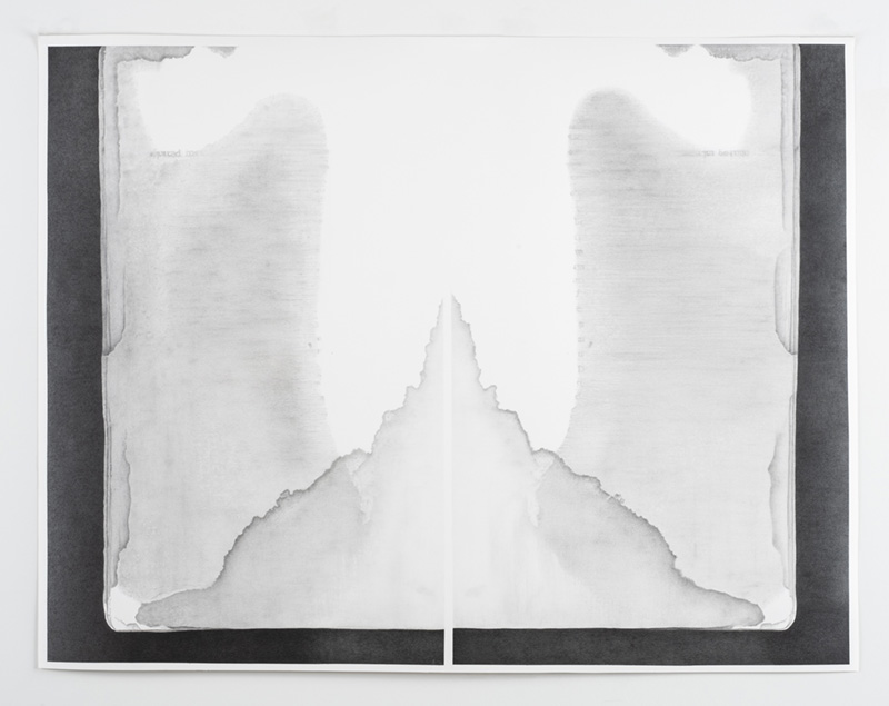 Molly Springfield, Recto/Verso III, 2024–25. Symmetrical abstract graphite drawing