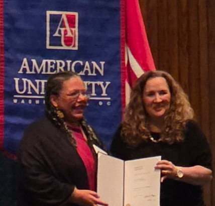 Dr. Sarah Trembath receives award from Provost Vicky Wilkins