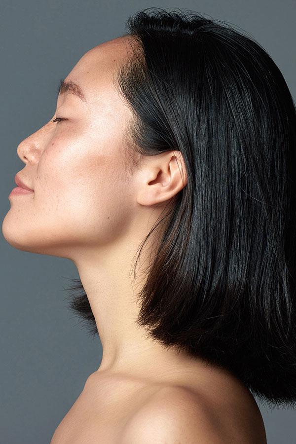 Woman's face in profile