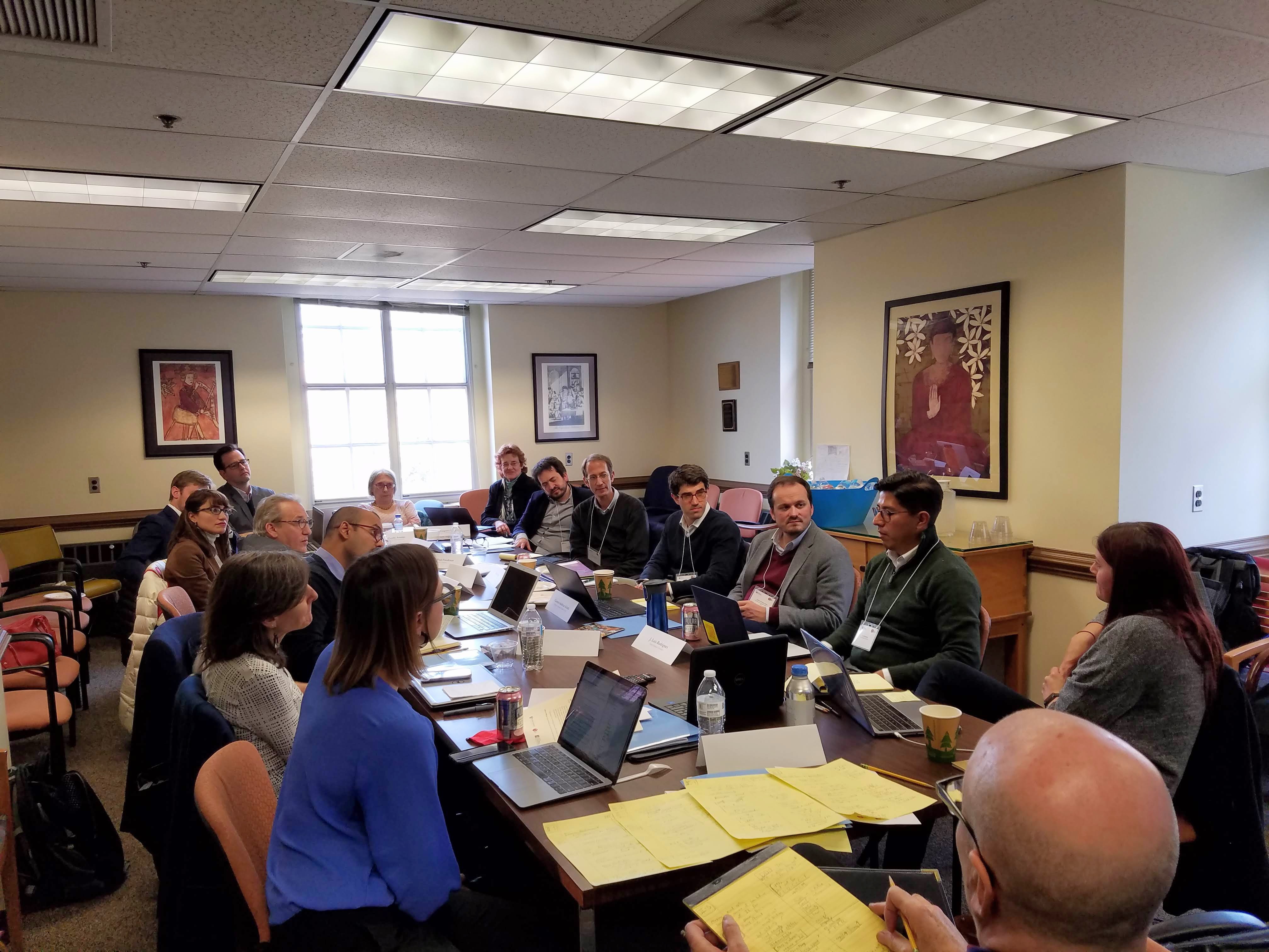 Workshop participants discussing their papers