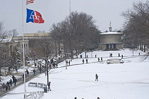 The quad in winter