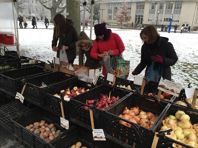 Farmer's market on campus