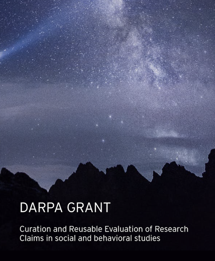 DARPA research grant: Curation and Reusable Evaluation of Research Claims in social and behavioral studies
