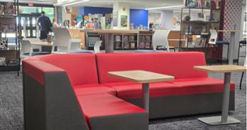 Chairs and desks in Bender Library.