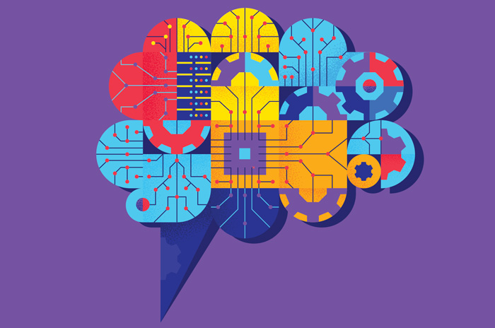 thought bubble in the shape of a brain