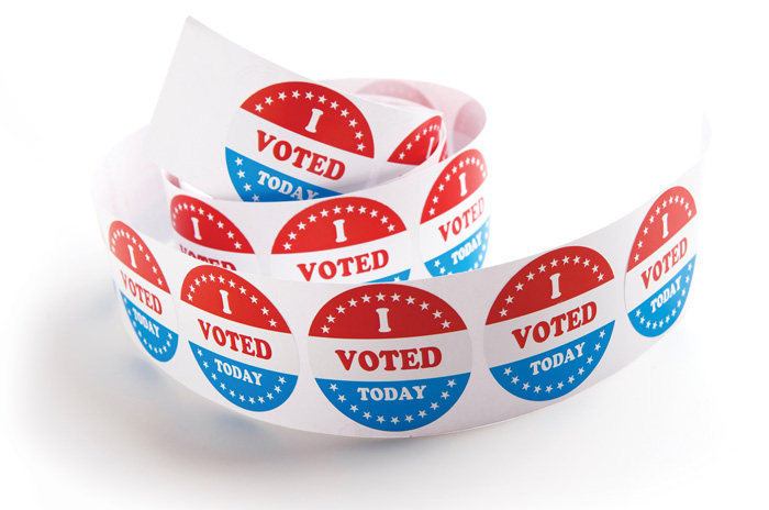 roll of "I voted" stickers