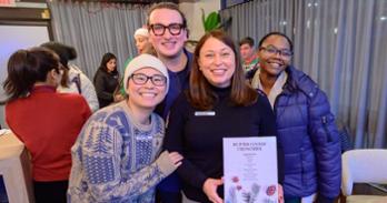 Amanda Dowd with her colleagues. Photo by Jeff Watts.