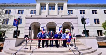 Ribbon cutting for the Mary Graydon Student Center. Photo by Jeff Watts.
