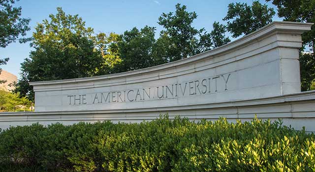 The American University gate in summer