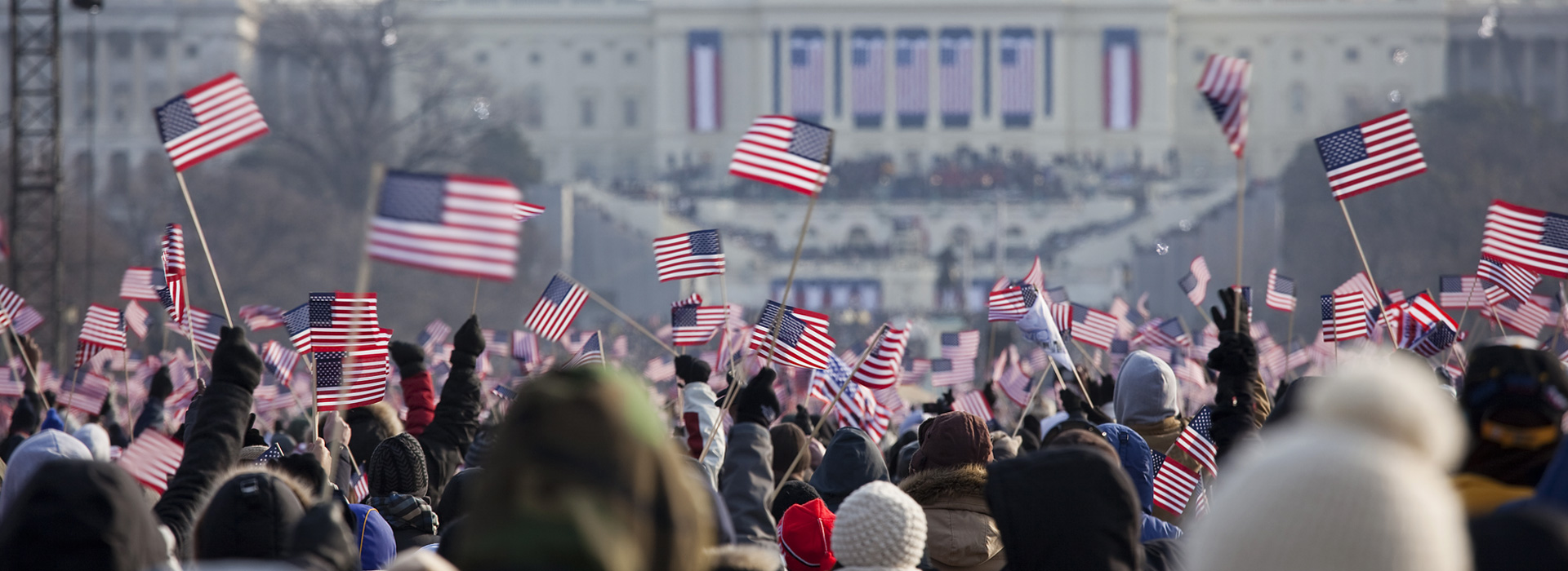 Flags waving at the Inuaguration