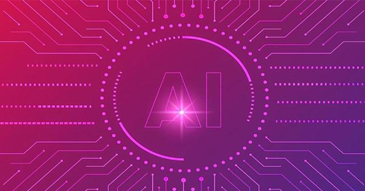 Glowing lights surrounding the letters "AI."