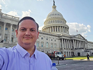 Anthony Avice Du Buisson outside the capitol building