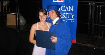 Paul and Julia Hodum at Paul's AU Graduation