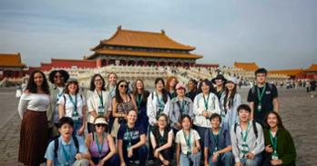 A group of students posing for a photo in Beijing