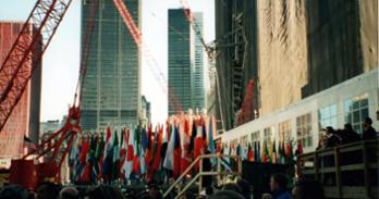 Flags for each country that lost citizens in the 9/11 attacks. Photo: Piper Campbell