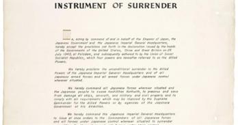 Citation: Instrument of Surrender; September 2, 1945; Records of the U.S. Joint Chiefs of Staff; Record Group 218; National Archives.