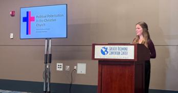 SIS student Melia Klinger presenting at NCUR 2026
