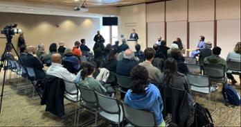 Professor Yerevan Saeed providing opening remarks to the audience.