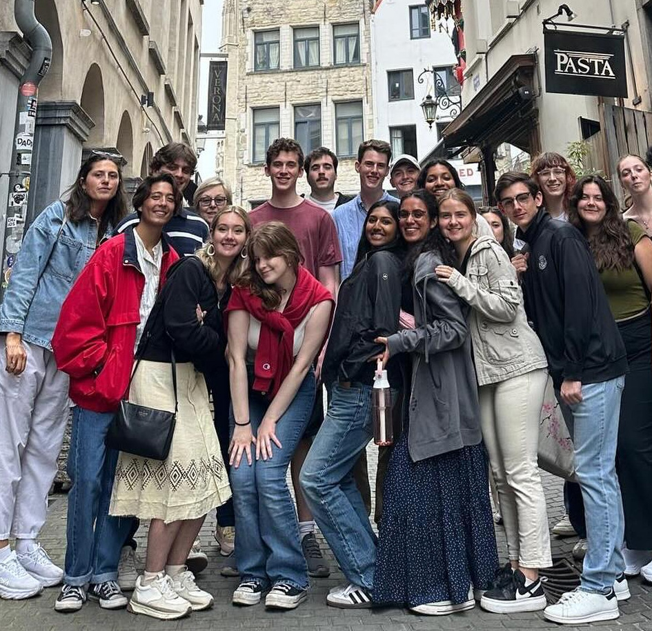 A smiling group of Global Scholars in Brussels, Belgium.