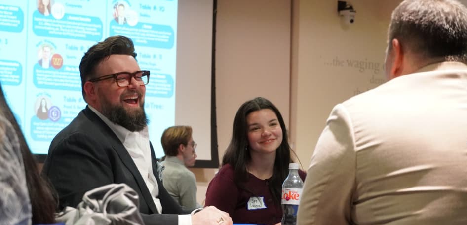 Alumni and students networking