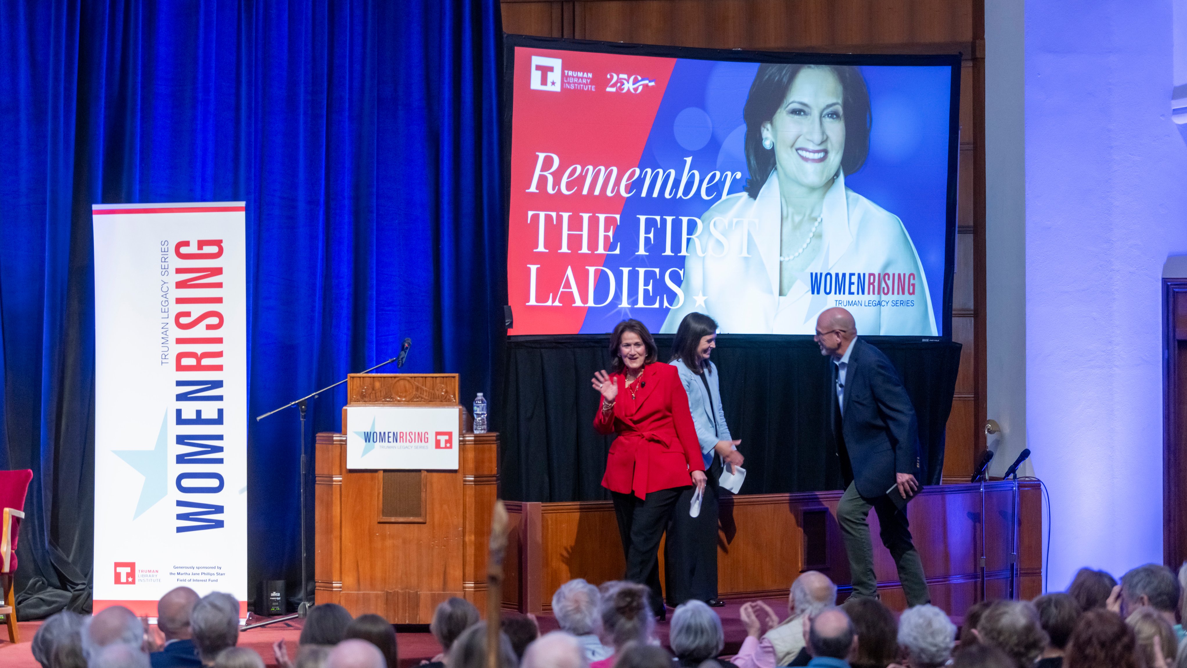 Anita B. McBride participated in a conversation with journalist David Von Drehle for the Truman Library Institute's lecture series in Kansas City