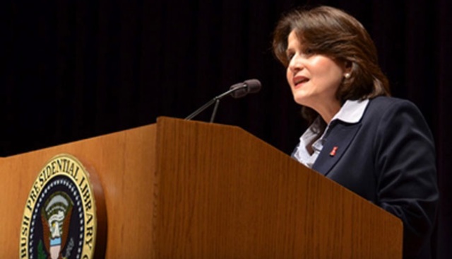 Anita McBride speaking at conference