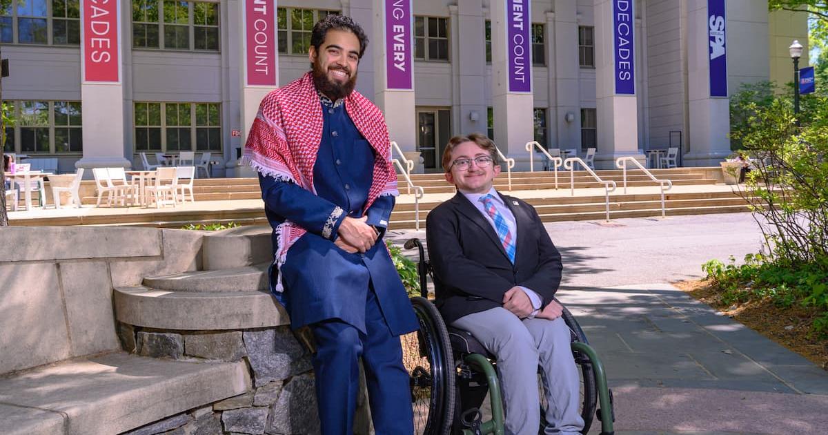 Taha Vahanvaty (SPA/BA ’26) and Ethan McBride (SPA/BS ’26)