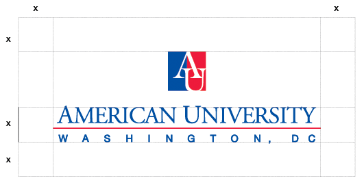 au logo with spacing squares around it